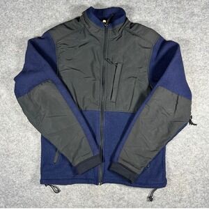 REI Polartec Fleece Jacket Mens Medium Navy Black Zip Up Outdoor Hiking